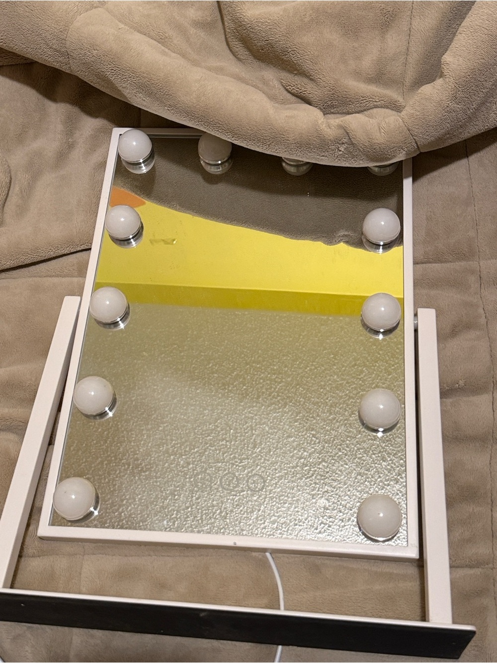 White LED Vanity Mirror with Hollywood Bulbs - Home Bath